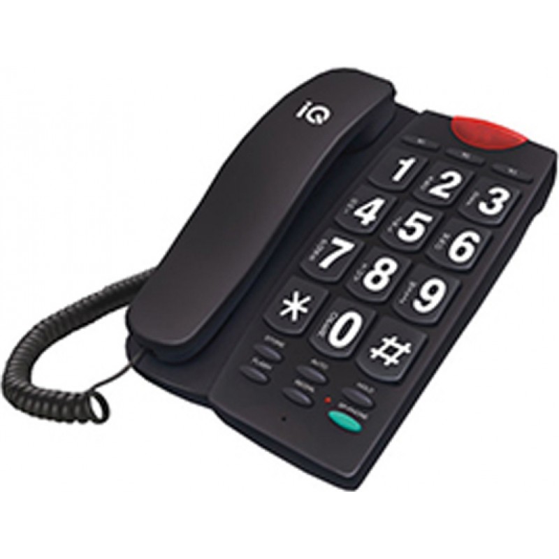 IQ DT-836BB Ενσύρματο Τηλέφωνο με Μεγάλα Πλήκτρα Μαύρο